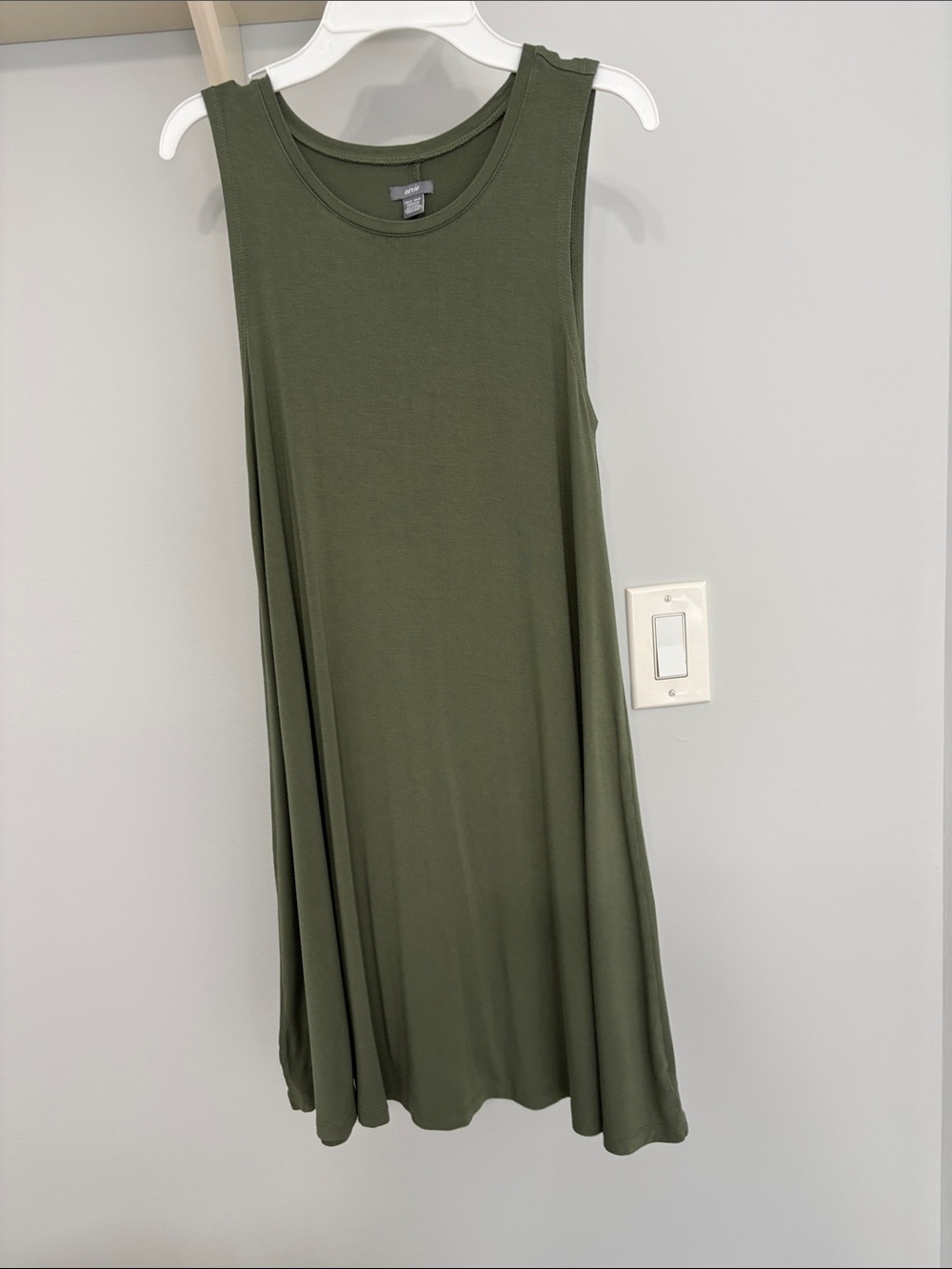aerie Olive Green Scoop Neck Swing Tank dress